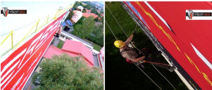 Výškové instalace poutačů
