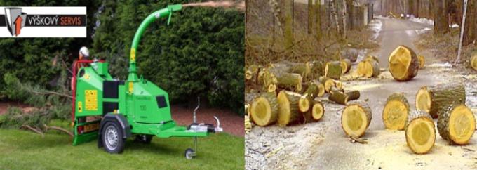 Výškové kácení stromů pomocí horolezecké techniky 